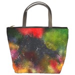 Abstract paint drops Bucket Bag Front