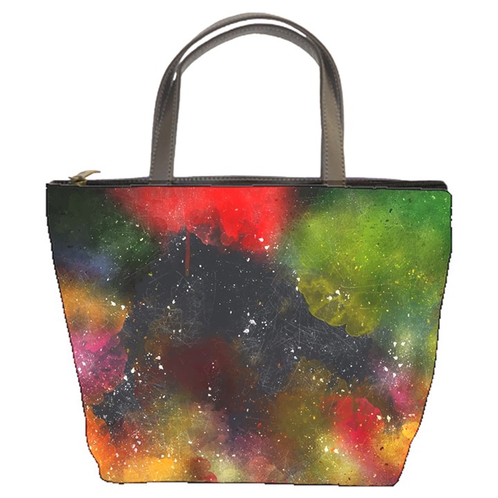 Abstract paint drops Bucket Bag