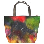 Abstract paint drops Bucket Bag Back