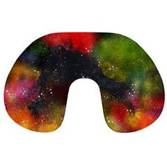 Abstract Paint Drops Travel Neck Pillow by goljakoff