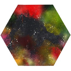 Abstract Paint Drops Wooden Puzzle Hexagon by goljakoff