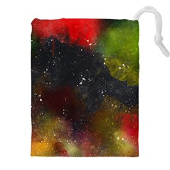 Abstract Paint Drops Drawstring Pouch (5xl) by goljakoff