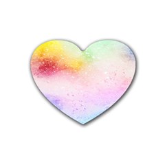 Rainbow Paint Heart Coaster (4 Pack)  by goljakoff