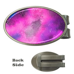 Purple Space Paint Money Clips (oval)  by goljakoff