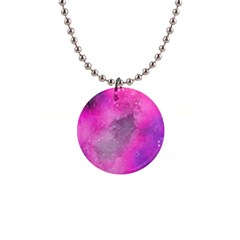 Purple Space Paint 1  Button Necklace by goljakoff