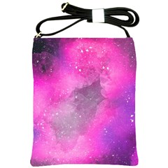 Purple Space Paint Shoulder Sling Bag by goljakoff