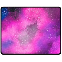 Purple Space Paint Double Sided Fleece Blanket (medium)  by goljakoff