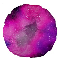 Purple Space Paint Large 18  Premium Flano Round Cushions by goljakoff