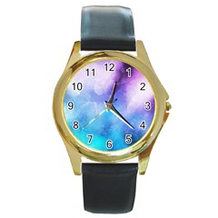 Metallic Paint Round Gold Metal Watch by goljakoff