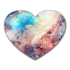 Abstract galaxy paint Heart Mousepads