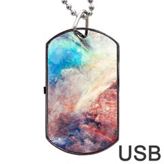 Abstract galaxy paint Dog Tag USB Flash (Two Sides)