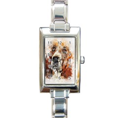 Dog Paint Rectangle Italian Charm Watch by goljakoff