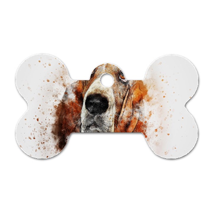 Dog paint Dog Tag Bone (Two Sides)