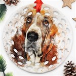 Dog paint Ornament (Round Filigree) Front