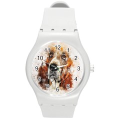 Dog Paint Round Plastic Sport Watch (m) by goljakoff