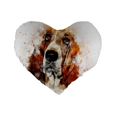 Dog Paint Standard 16  Premium Heart Shape Cushions by goljakoff