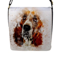 Dog Paint Flap Closure Messenger Bag (l) by goljakoff