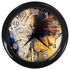 Elephant Mandala Wall Clock (black) by goljakoff