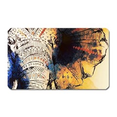 Elephant Mandala Magnet (rectangular) by goljakoff