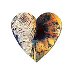 Elephant mandala Heart Magnet Front