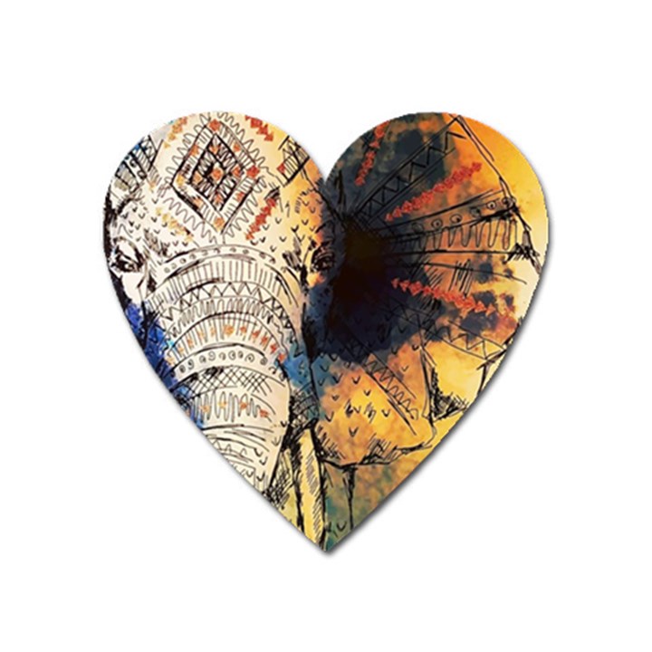 Elephant mandala Heart Magnet