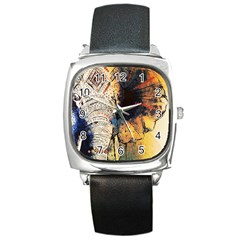 Elephant Mandala Square Metal Watch by goljakoff