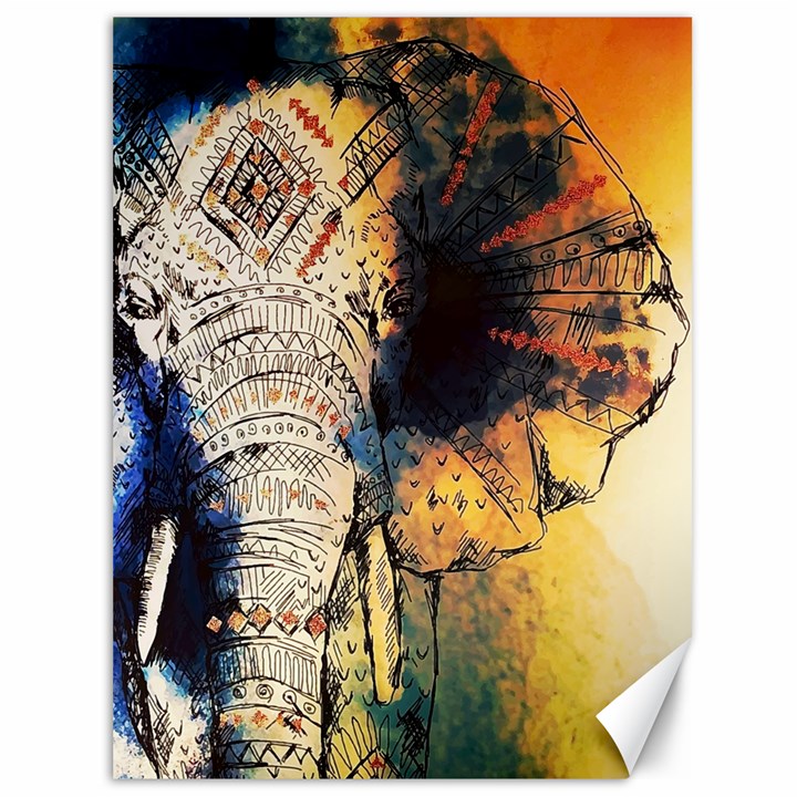 Elephant mandala Canvas 36  x 48 