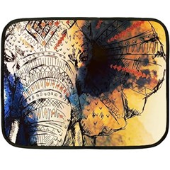 Elephant Mandala Double Sided Fleece Blanket (mini)  by goljakoff