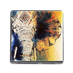 Elephant Mandala Memory Card Reader (square 5 Slot) by goljakoff