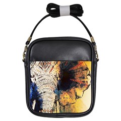 Elephant Mandala Girls Sling Bag by goljakoff