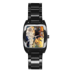 Elephant Mandala Stainless Steel Barrel Watch by goljakoff