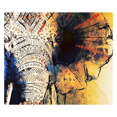 Elephant Mandala Double Sided Flano Blanket (small)  by goljakoff