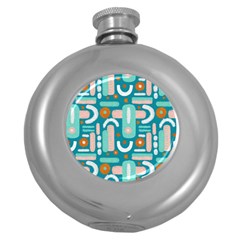 Abstract Shapes Round Hip Flask (5 Oz) by SychEva