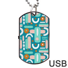 Abstract Shapes Dog Tag Usb Flash (one Side) by SychEva