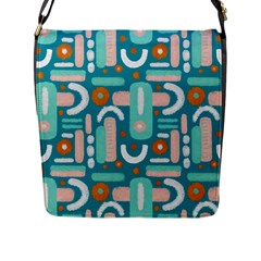 Abstract Shapes Flap Closure Messenger Bag (l) by SychEva