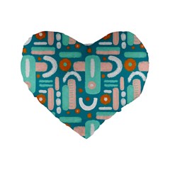 Abstract Shapes Standard 16  Premium Flano Heart Shape Cushions by SychEva