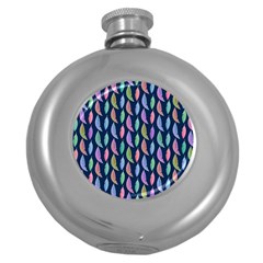 Watercolor Feathers Round Hip Flask (5 Oz) by SychEva