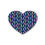 Watercolor Feathers Heart Coaster (4 pack)  Front