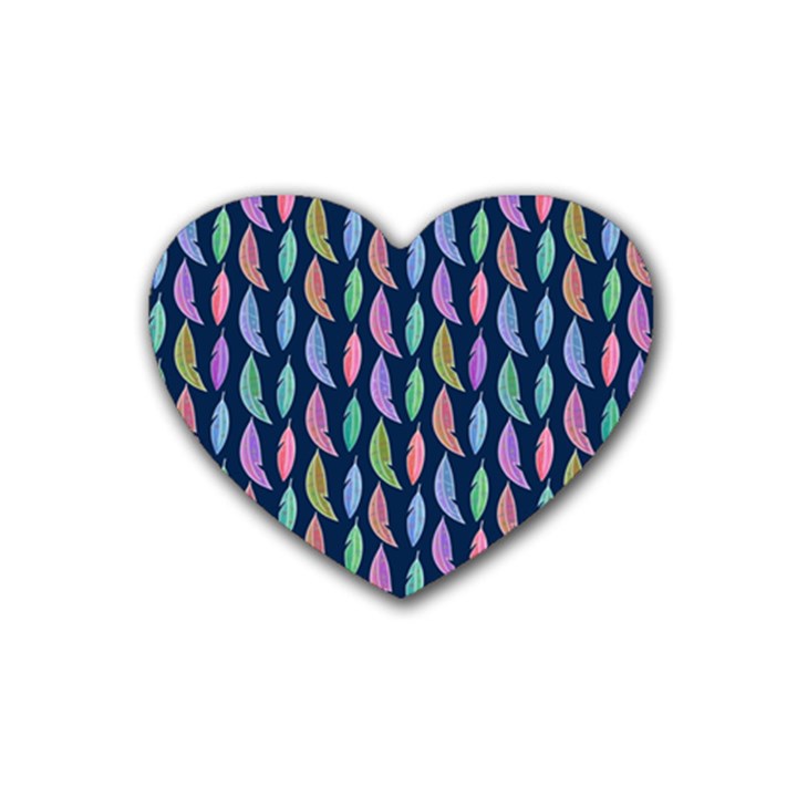 Watercolor Feathers Heart Coaster (4 pack) 