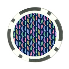 Watercolor Feathers Poker Chip Card Guard by SychEva