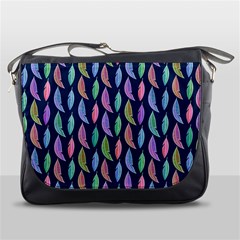 Watercolor Feathers Messenger Bag by SychEva