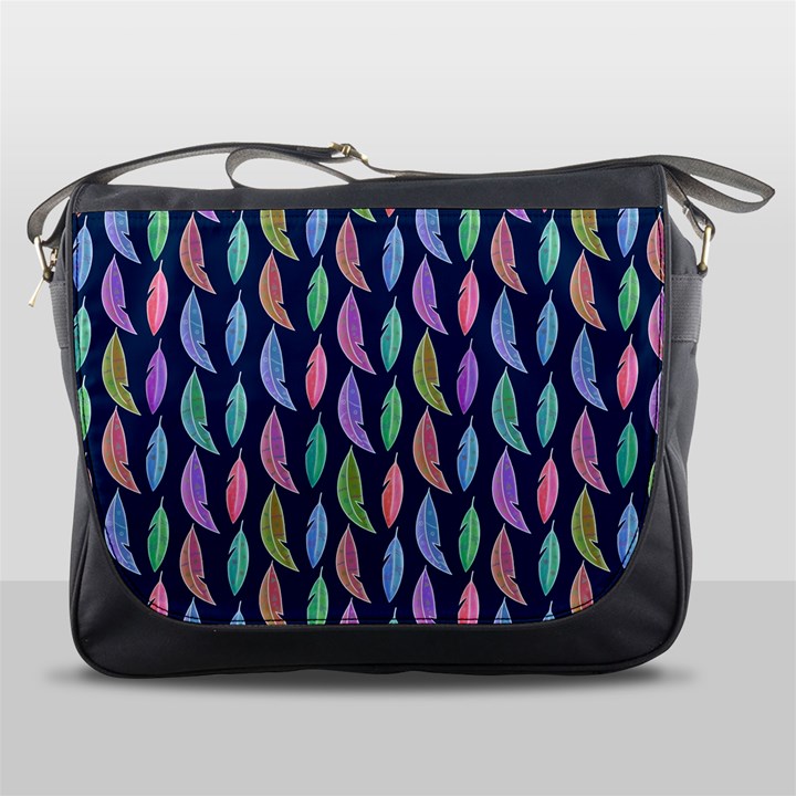 Watercolor Feathers Messenger Bag