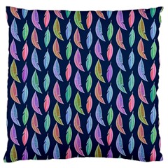 Watercolor Feathers Large Cushion Case (one Side)