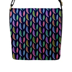 Watercolor Feathers Flap Closure Messenger Bag (l) by SychEva