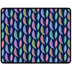 Watercolor Feathers Double Sided Fleece Blanket (medium)  by SychEva