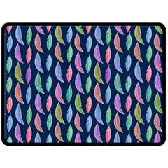 Watercolor Feathers Double Sided Fleece Blanket (large)  by SychEva