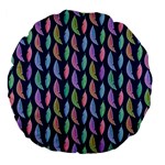 Watercolor Feathers Large 18  Premium Flano Round Cushions Front