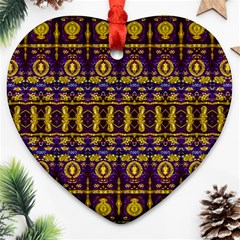 Fancy Ornate Pattern Mosaic Print Ornament (heart) by dflcprintsclothing