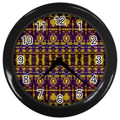 Fancy Ornate Pattern Mosaic Print Wall Clock (black) by dflcprintsclothing