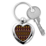 Fancy Ornate Pattern Mosaic Print Key Chain (Heart) Front